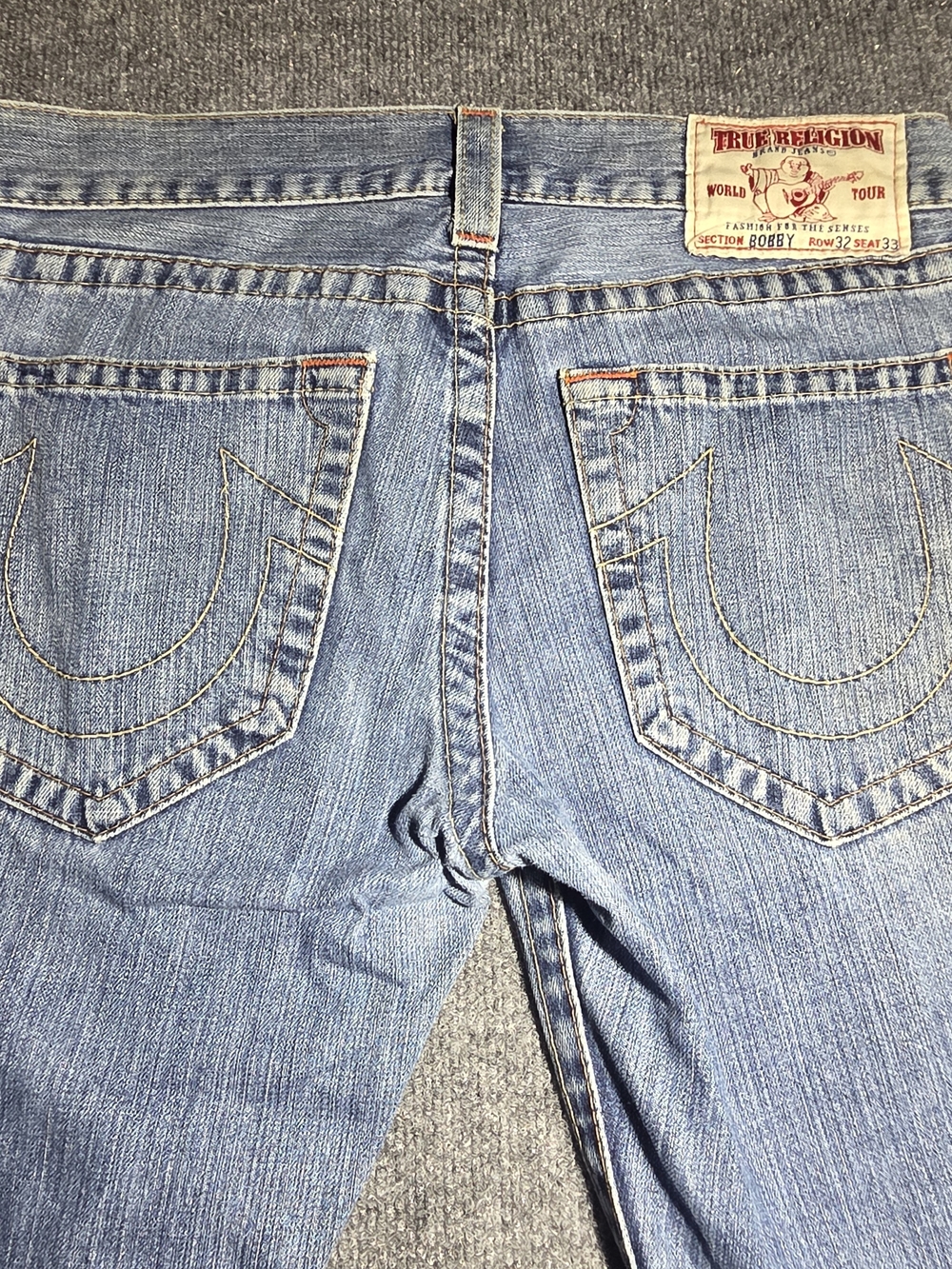 Vintage True Religion Bobby Jeans Mens 32x33 Blue Straight Leg Made in USA